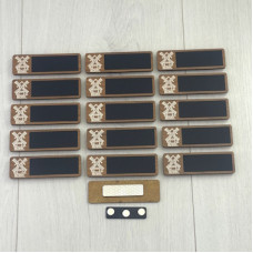 Бейджі з віконцем під маркер для кав'ярні "Млин" Бейджі з віконцем під маркер для кав'ярні "Млин"