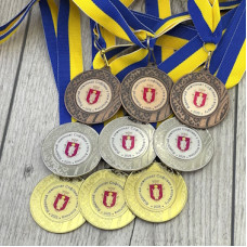 Медаль з жетоном на стрічці для чемпіонату з воркауту Медаль з жетоном на стрічці для чемпіонату з воркауту