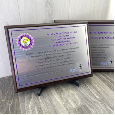 Плакетка з вдячністю для волонтерської організації Плакетка з вдячністю для волонтерської організації